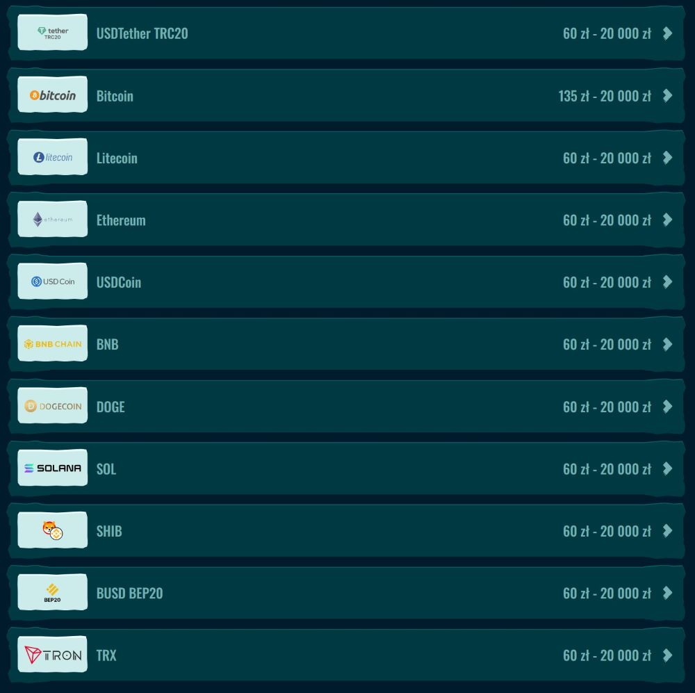 Spinanga wypłata kryptowaluty